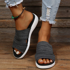 Women's Cut out Wedge Slippers Anti-skid Outdoor Casual Slippers