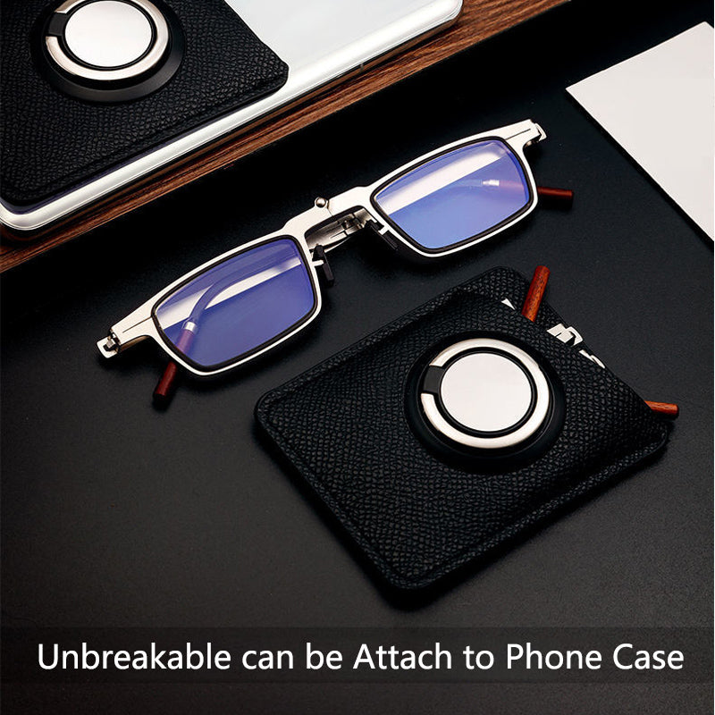 Ultra Thin Folding Reading Glasses Men Anti Light Hyperopia Eyeglasses
