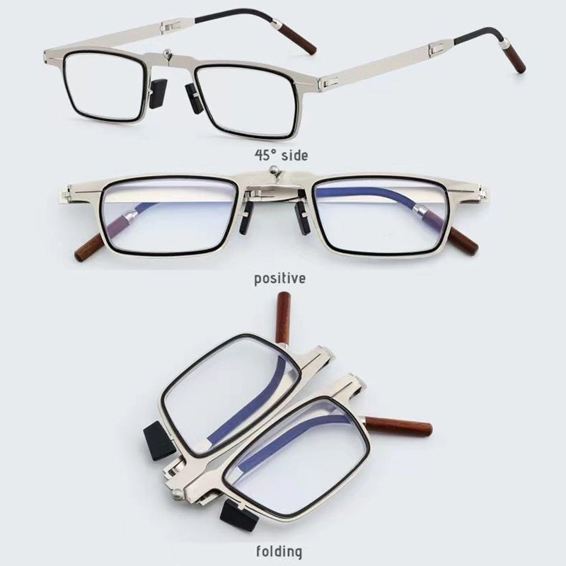 Ultra Thin Folding Reading Glasses Men Anti Light Hyperopia Eyeglasses
