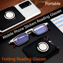 Ultra Thin Folding Reading Glasses Men Anti Light Hyperopia Eyeglasses