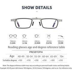 Ultra Thin Folding Reading Glasses Men Anti Light Hyperopia Eyeglasses