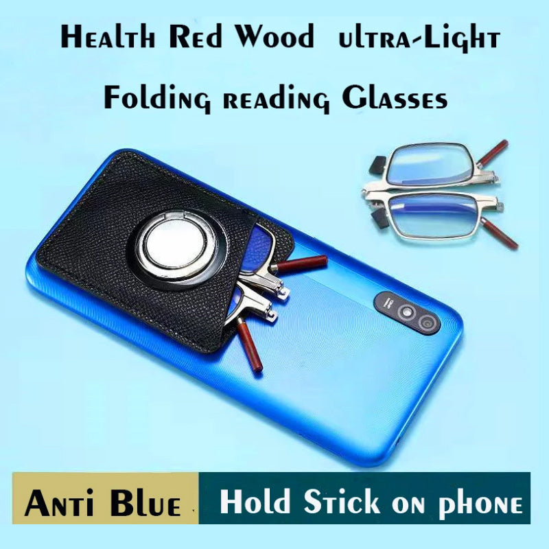 Ultra Thin Folding Reading Glasses Men Anti Light Hyperopia Eyeglasses