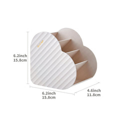 Makeup Brush Holder Organizer Heart Shape 4 Slot Cup for Vanity Bathroom
