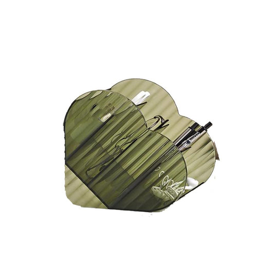 Makeup Brush Holder Organizer Heart Shape 4 Slot Cup for Vanity Bathroom