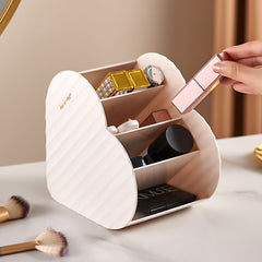 Makeup Brush Holder Organizer Heart Shape 4 Slot Cup for Vanity Bathroom