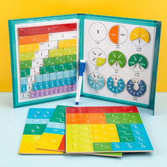 Wooden Fraction Book Set Educational Math Toys
