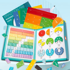 Wooden Fraction Book Set Educational Math Toys