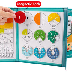 Wooden Fraction Book Set Educational Math Toys
