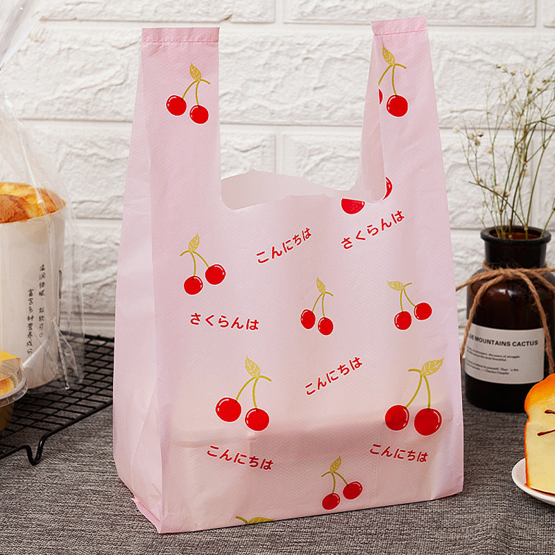 50pcs Portable Plastic Bag for Shopping, Baking, Bread, Fruit, Food