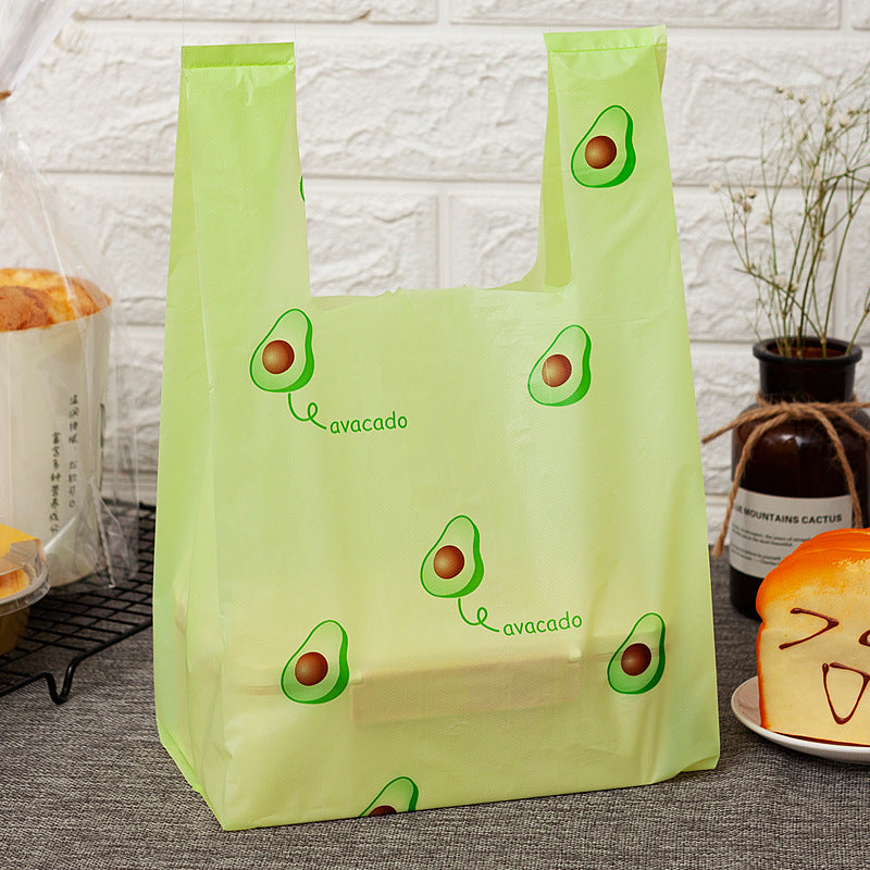 50pcs Portable Plastic Bag for Shopping, Baking, Bread, Fruit, Food