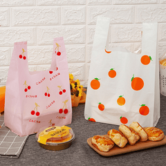 50pcs Portable Plastic Bag for Shopping, Baking, Bread, Fruit, Food