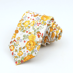 Men's Slim Flower Cotton Necktie