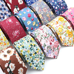 Men's Slim Flower Cotton Necktie