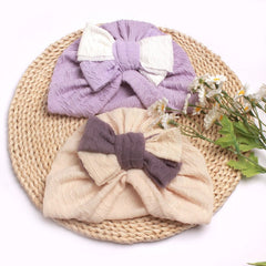 Soft Knotted Bow Hat for Baby Boys Girls Turban Headwrap