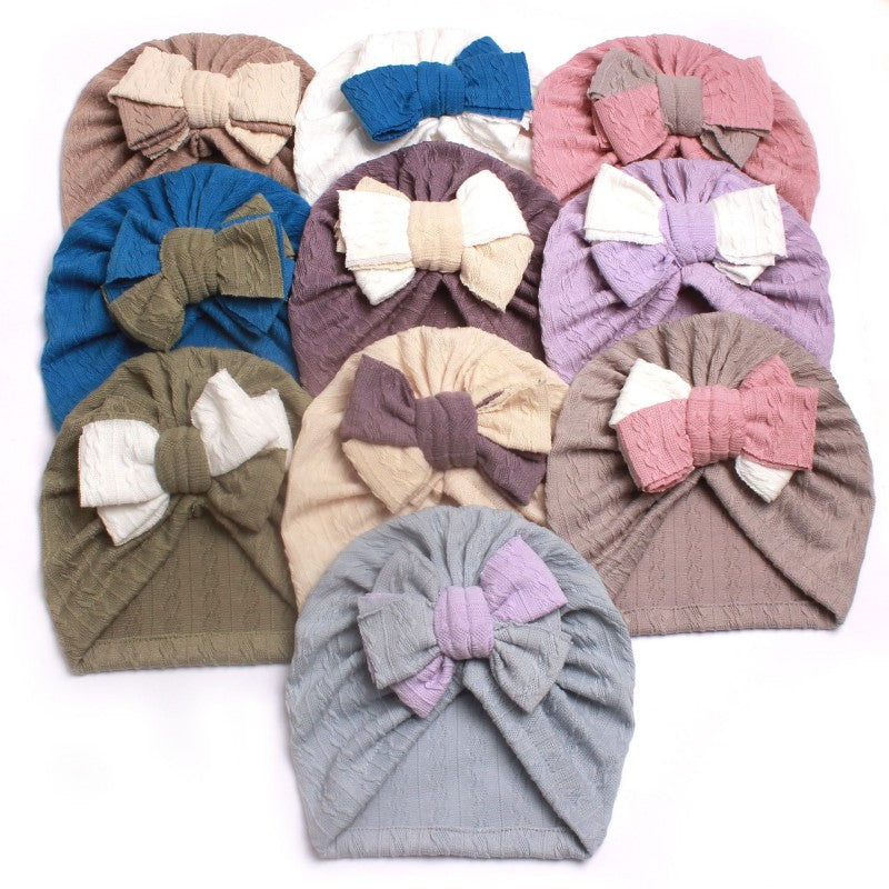 Soft Knotted Bow Hat for Baby Boys Girls Turban Headwrap