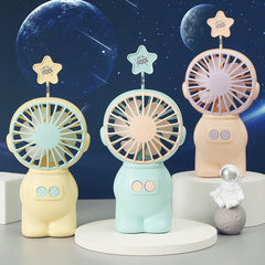 Spaceman Mini Handheld Fan With Light USB Rechargeable Desktop Fan