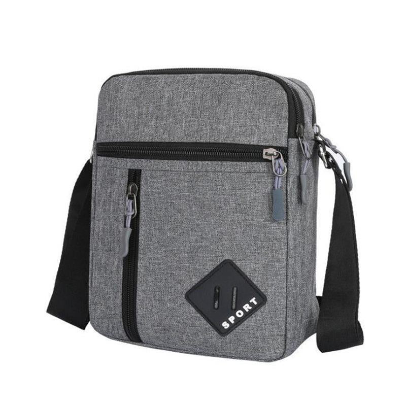 Canvas Crossbody Bag Letter Patch Shoulder Bag Sports Style