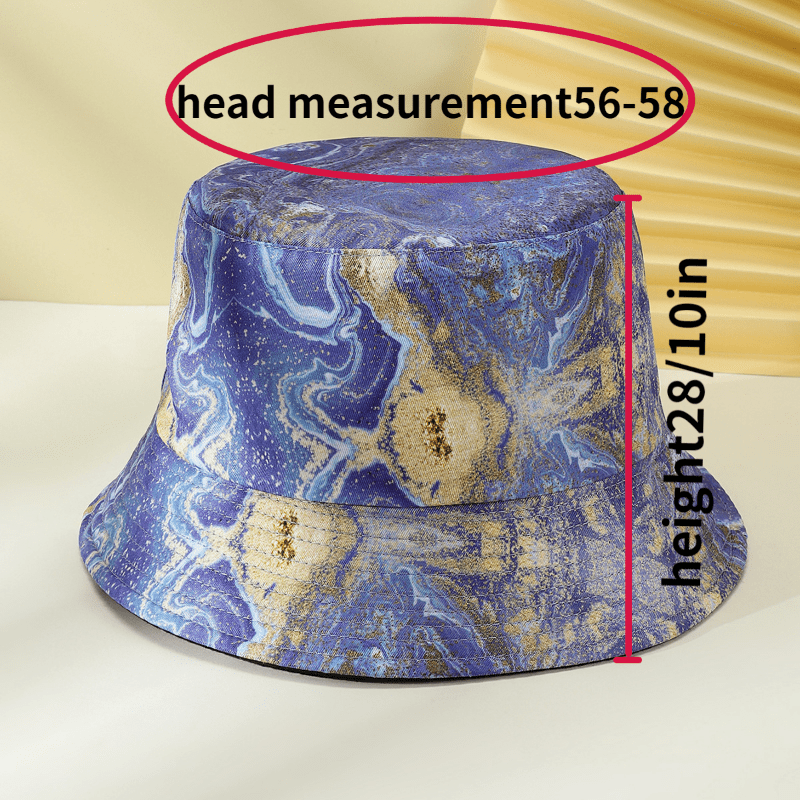 Tie Dye Print Bucket Hat Classic Wavy Striped Basin Hat