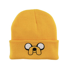 Yellow Cartoon Embroidered Beanie Unisex Casual Knit Hat Warm Ski Mask