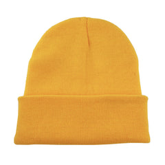 Yellow Cartoon Embroidered Beanie Unisex Casual Knit Hat Warm Ski Mask