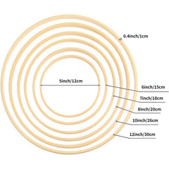 12 Pieces Bamboo Floral Hoop Set DIY Wedding Decor