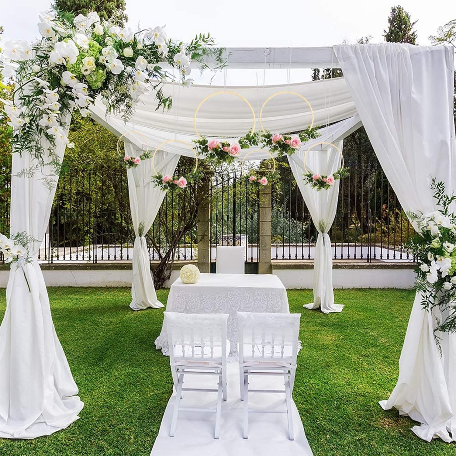 12 Pieces Bamboo Floral Hoop Set DIY Wedding Decor