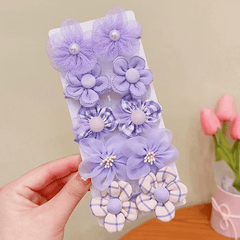 10pcs Mesh Flower Hair Ties Decorative Accessories Gift For Girls