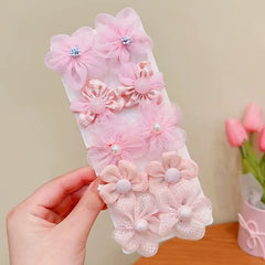 10pcs Mesh Flower Hair Ties Decorative Accessories Gift For Girls