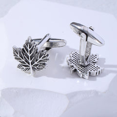 2pcs Men's Vintage Leaf Cufflinks Business Shirt Cuff Nails