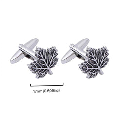 2pcs Men's Vintage Leaf Cufflinks Business Shirt Cuff Nails