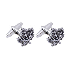 2pcs Men's Vintage Leaf Cufflinks Business Shirt Cuff Nails