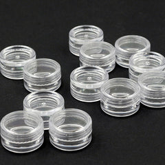 10pcs 2 5ML Clear Plastic Jewelry Bead Storage Box Small Round Container
