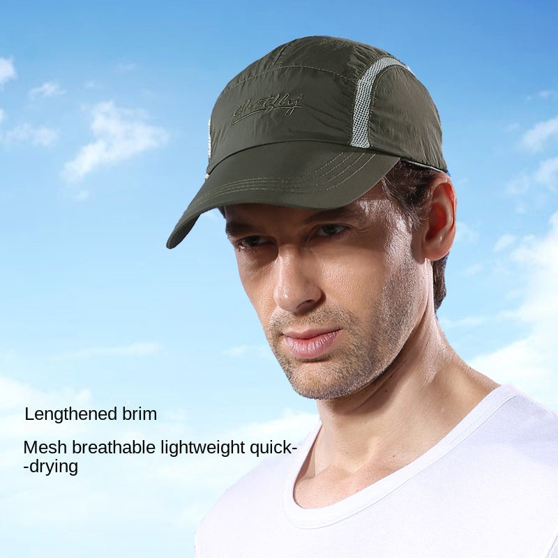 Men's Quick Drying Sports Cap with Extended Brim Summer Sun Hat