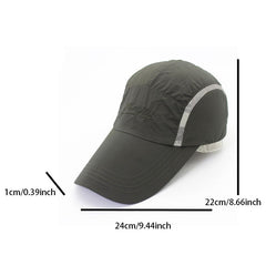 Men's Quick Drying Sports Cap with Extended Brim Summer Sun Hat