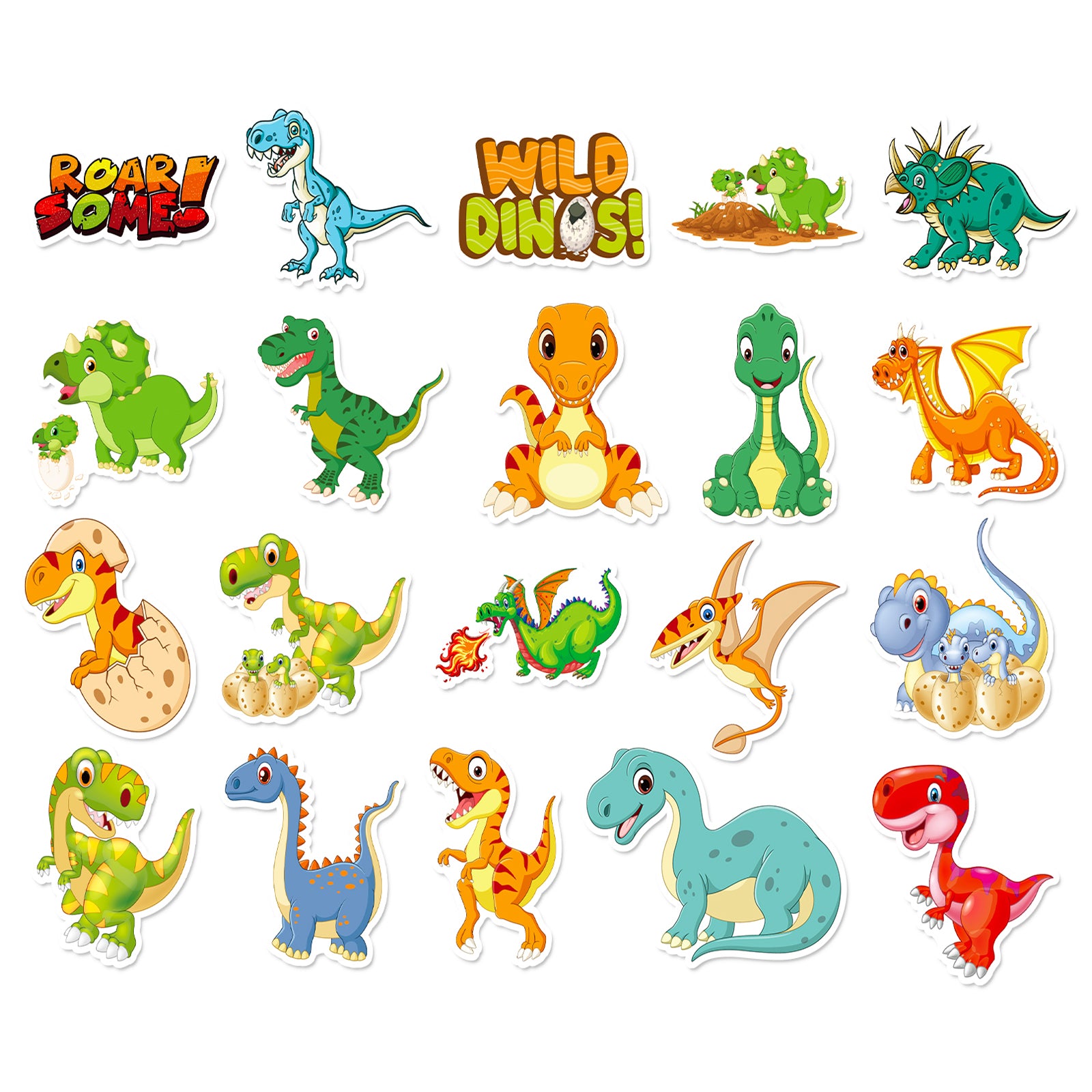 50pcs Dinosaur Stickers Waterproof Cartoon Stickers for Girls DIY Creative Toys
