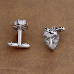 Vintage Wolf Head Cufflinks, French Shirt Sleeve Nails