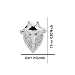 Vintage Wolf Head Cufflinks, French Shirt Sleeve Nails