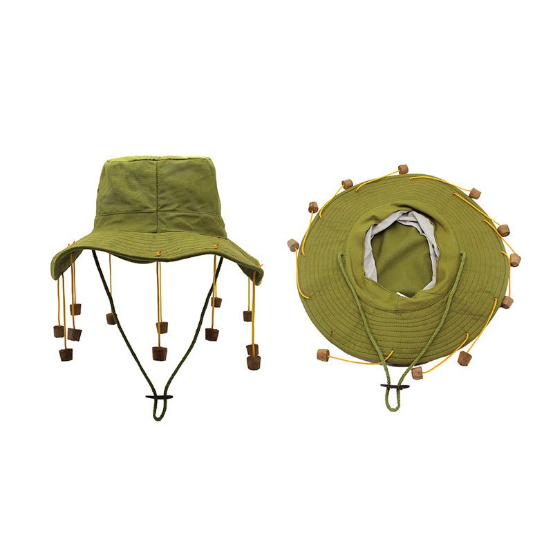 Australian Folk Style Hat with Beads Tassel Cotton Wide Brim Sunshade Anti glare