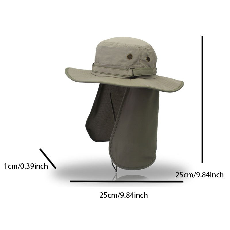Unisex Quick Drying Sun Hat With Neck Guard Lightweight UV Protection Bucket Hat