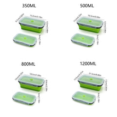 Silicone Rectangle Lunch Box Collapsible Bento Box