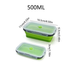 Silicone Rectangle Lunch Box Collapsible Bento Box