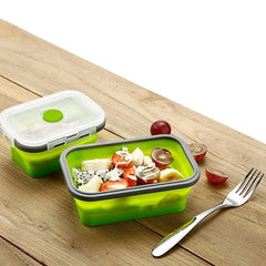 Silicone Rectangle Lunch Box Collapsible Bento Box