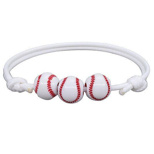Adjustable Sport Charm Bracelet Basketball Football Baseball Inspirational Party