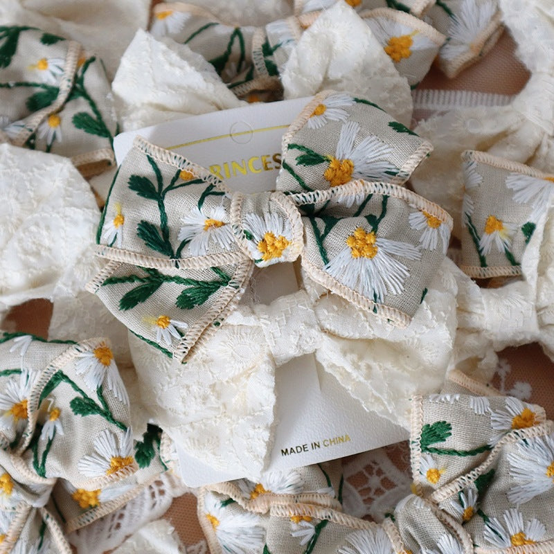Fabric Bow Hair Clips Set Decorative Hair Accessories for Girls