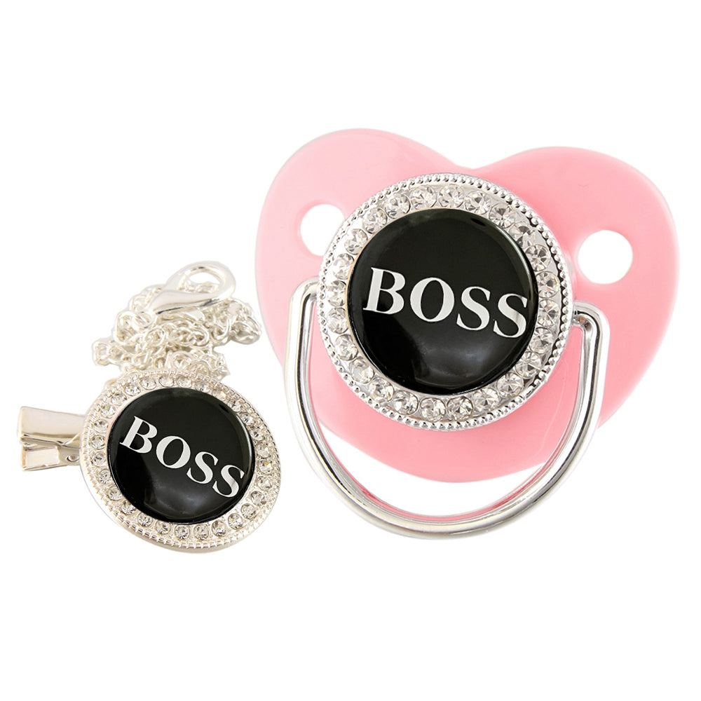 Luxury Golden Artificial Diamond Pacifier Chain Clip