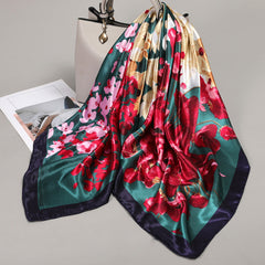 Classic Silk Shawl Square Scarf Head Wrap Bandana