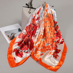 Classic Silk Shawl Square Scarf Head Wrap Bandana