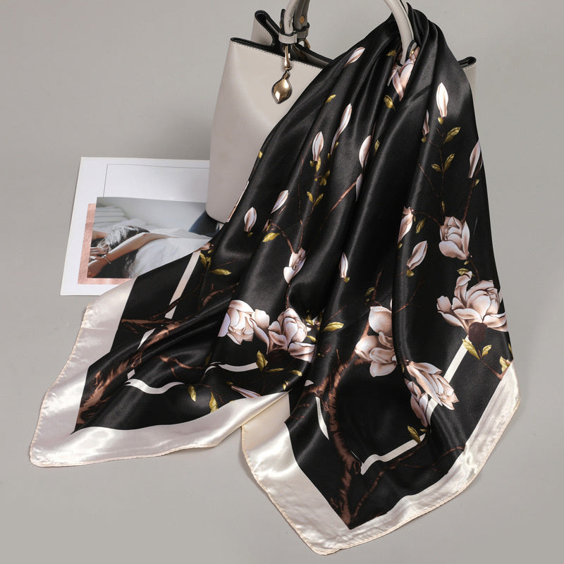 Classic Silk Shawl Square Scarf Head Wrap Bandana