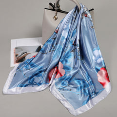 Classic Silk Shawl Square Scarf Head Wrap Bandana