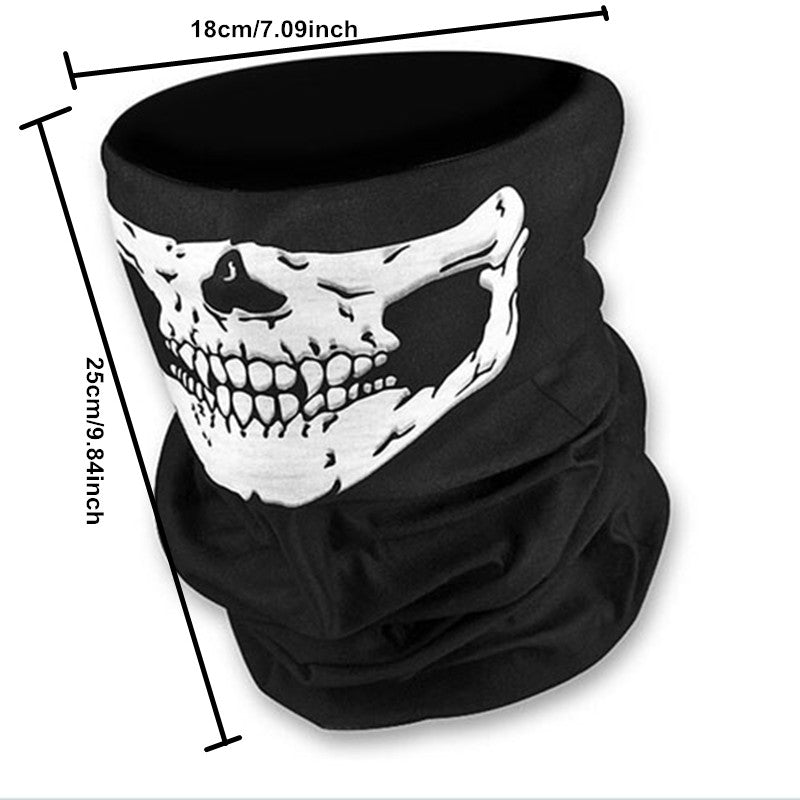 Skull Bike Motorcycle Helmet Neck Face Mask Paintball Ski Sport Headband